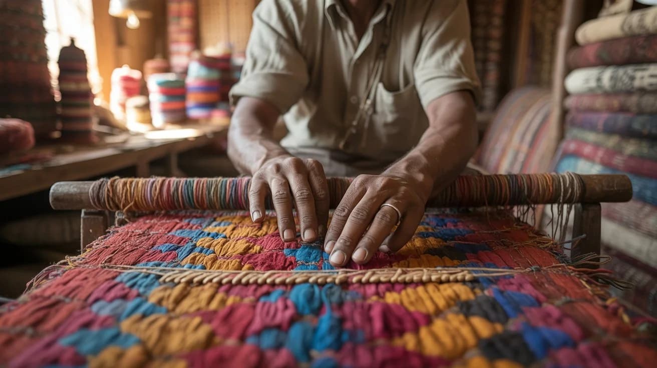 Marché souk marocain vibrant, à propos de The Atlas Craft